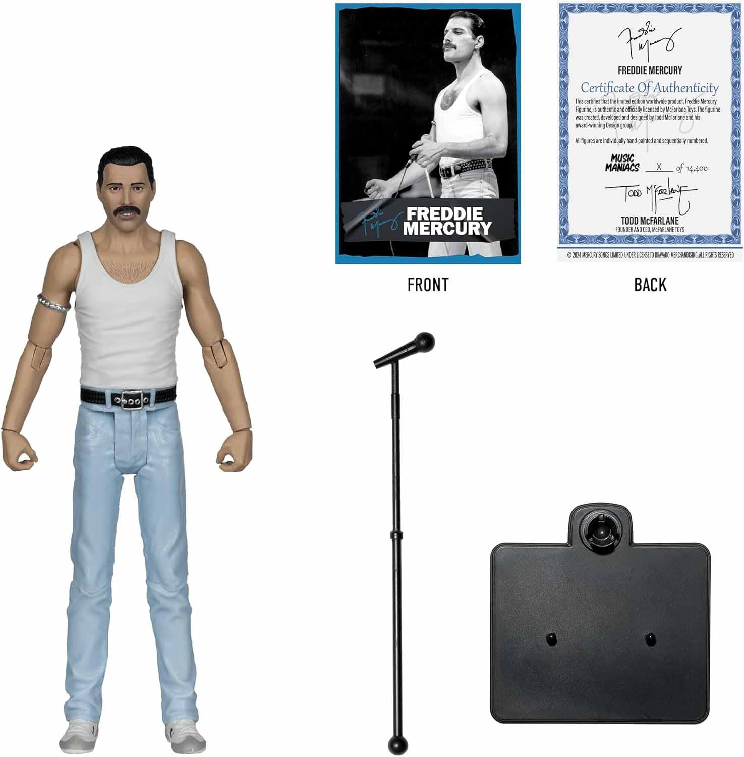 Music Maniacs Rock & Roll 6 Inch Static Figure Wave 3 - Freddie Mercury - Image 2