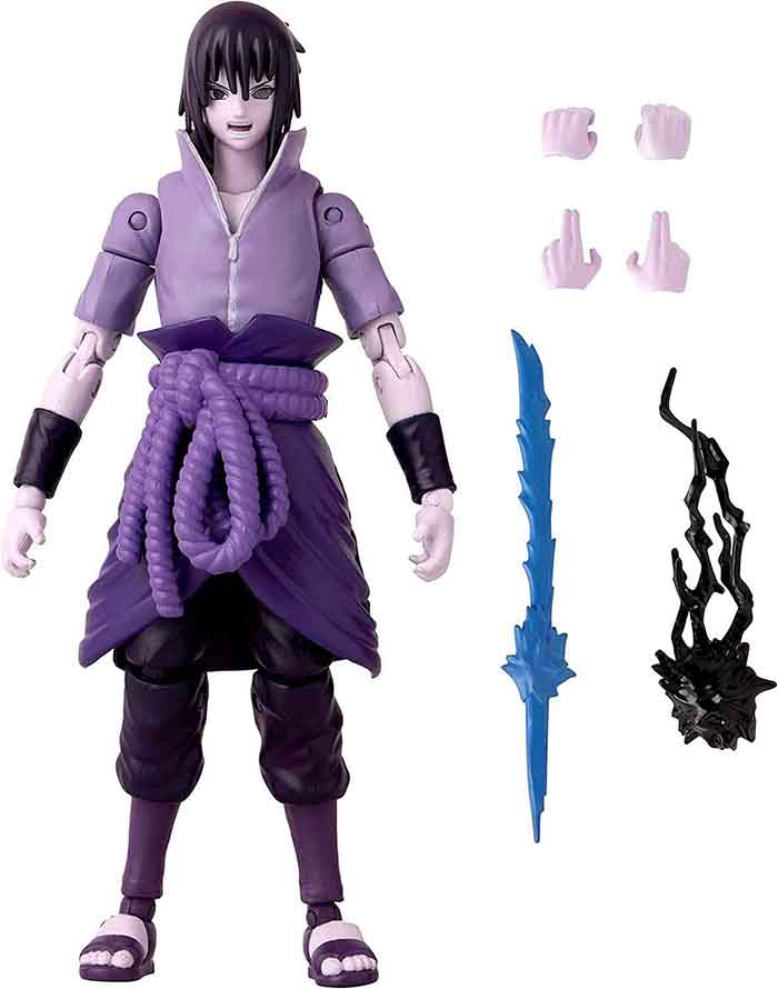 Naruto Shippuden 6 Inch Action Figure Anime Heroes - Sasuke Uchiha Rinnegan Mangekyo Sharingan - Image 2
