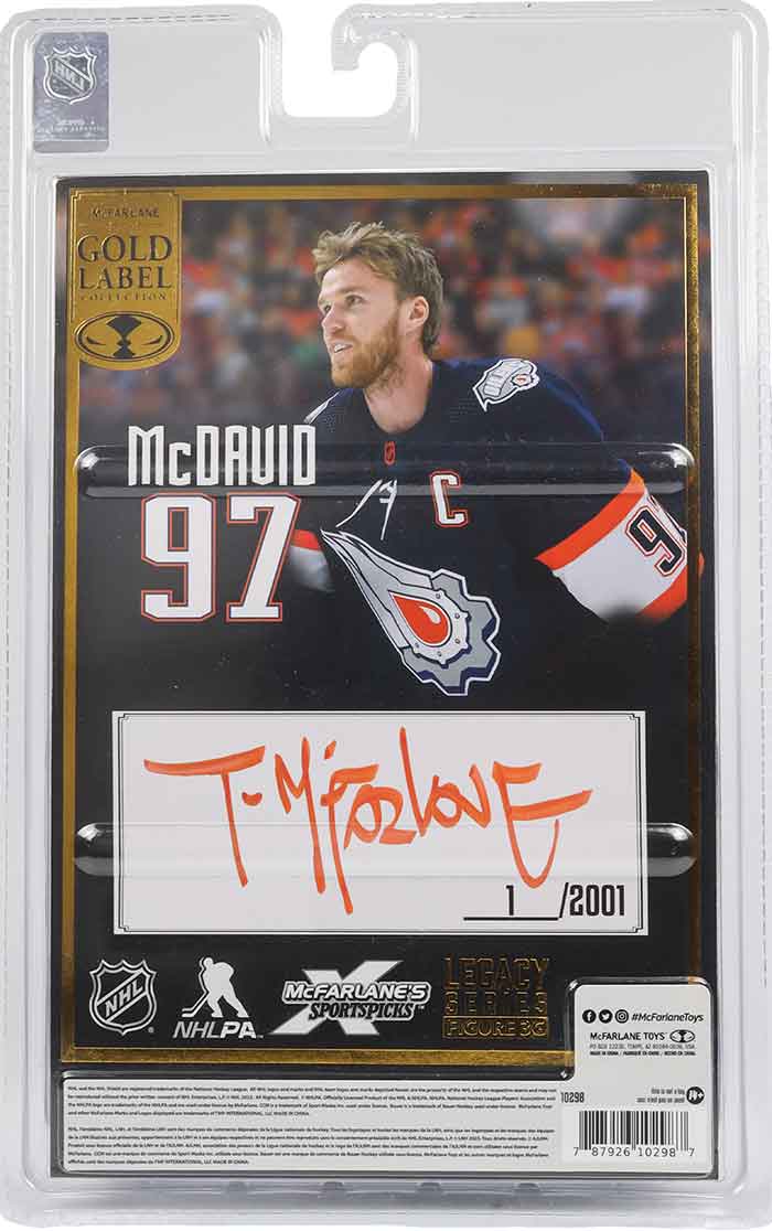 NHL Hockey SportsPicks 7 Inch Static Figure Edmonton Oilers Exclusive - Connor McDavid Gold Label - Image 2