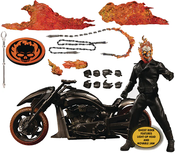 One-12 Collective Marvel Comics 6 Inch Action Figure Deluxe - Ghost Rider & Hell Cycle - Image 2