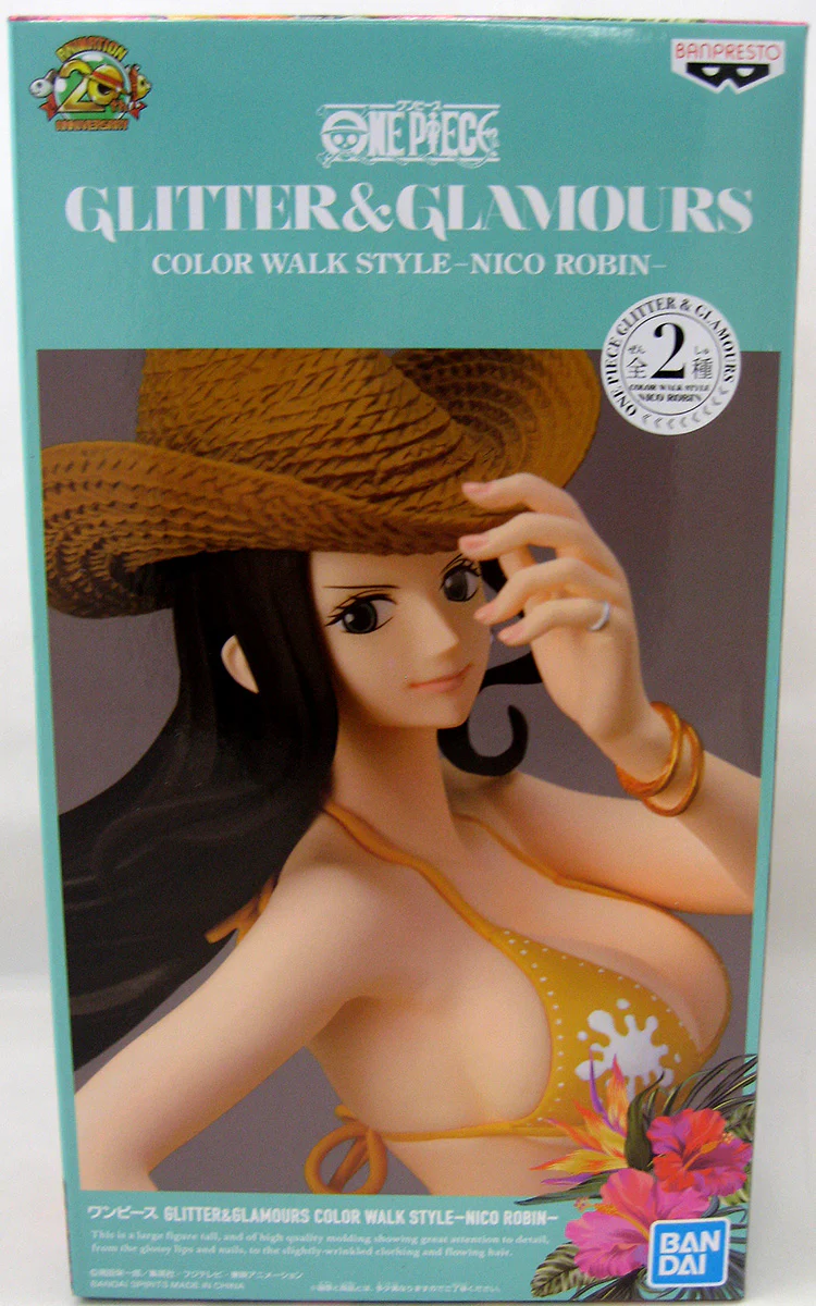 One Piece 6 Inch Static Figure Glitter & Glamour - Robin Color Walk Yellow Bikini Green Shorts - Image 2