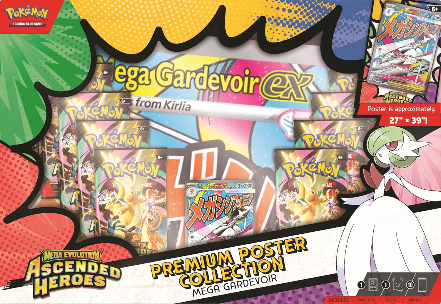Pokemon Trading Card Game TCG - Mega Evolution Ascended Heroes Premium Poster Collection (Random Version)