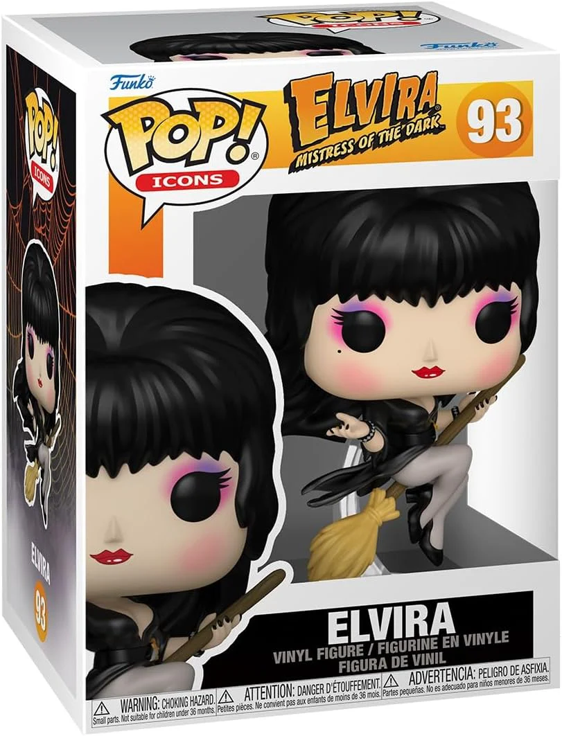 Pop Icons Elvira Mistress of The Dark 3.75 Inch Action Figure - Elvira On Broom #93