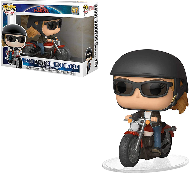 Pop Marvel 3.75 Inch Action Figure Captain Marvel - Carol Danvers On Motorcycle #57