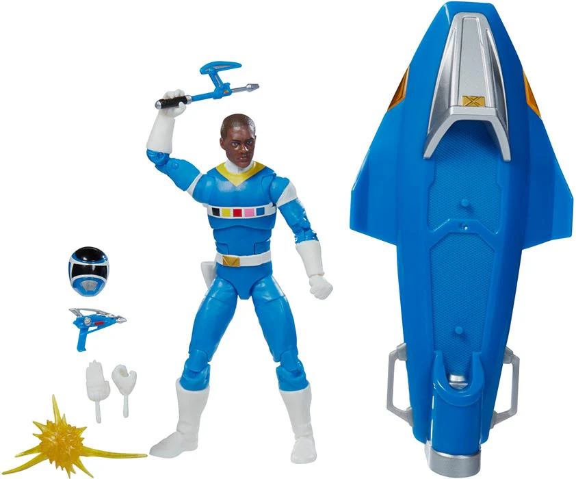 Power Rangers Lightning Collection 6 Inch Action Figure Deluxe (2022 Wave 1) - In Space Blue Ranger & Galaxy Glider - Image 2