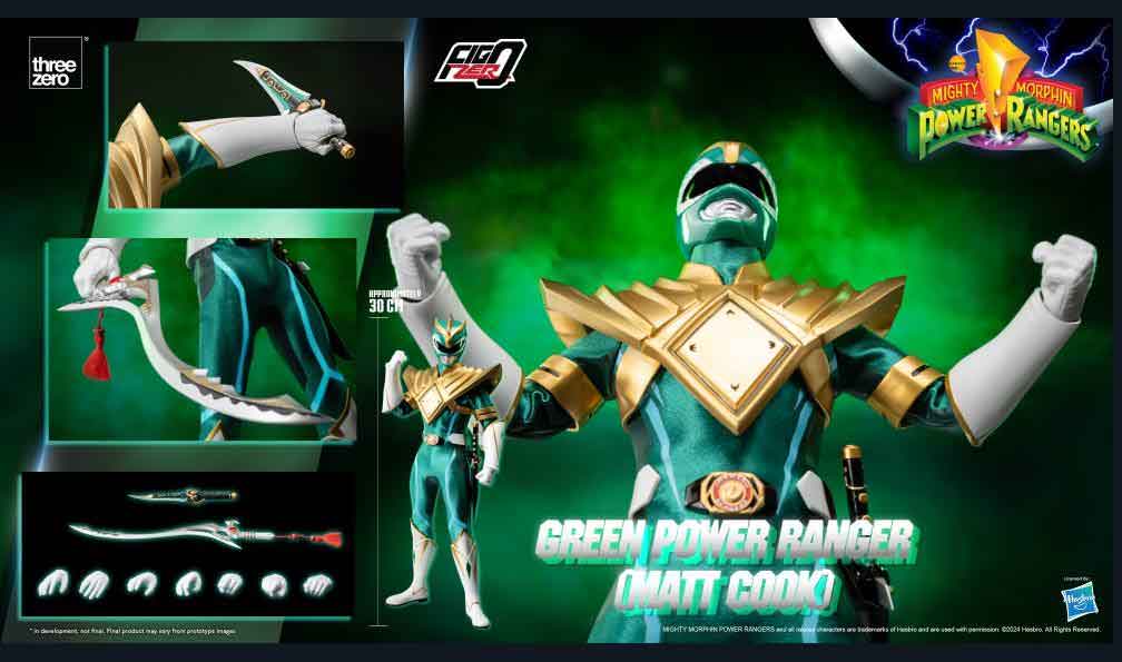 Power Rangers Mighty Morphin 12 Inch Figure 1/6 Scale Exclusive - Green Power Ranger (Matt Cook) - Image 3