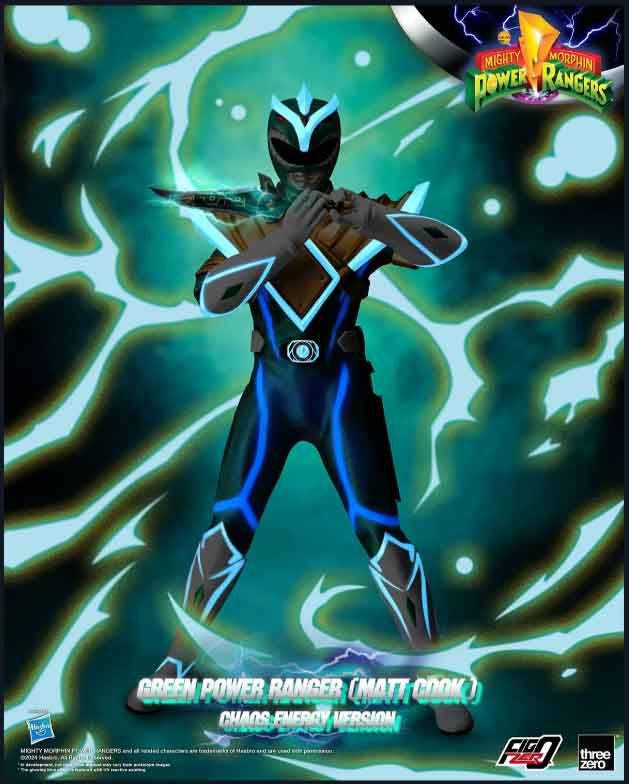 Power Rangers Mighty Morphin 12 Inch Action Figure 1/6 Scale Exclusive - Green Power Ranger (Matt Cook) Chaos Energy Version - Image 3