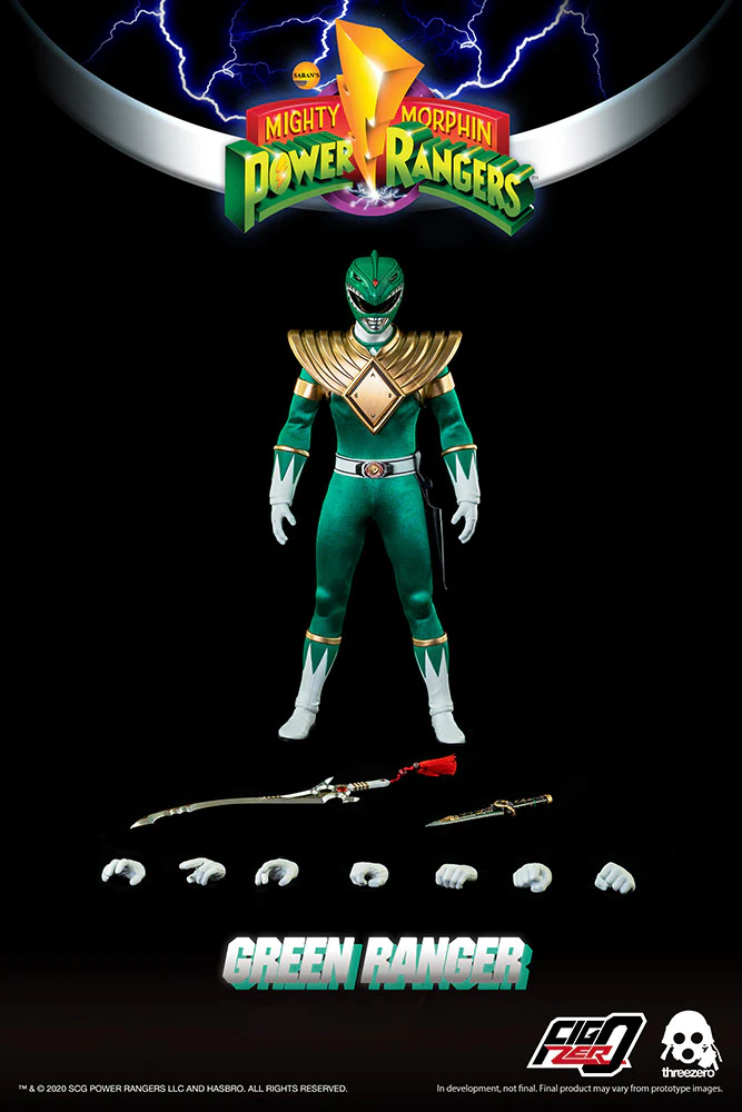 Power Rangers Mighty Morphin 12 Inch Action Figure 1/6 Scale - Green Ranger Threezero 907475 (Previously Opened Packaging) - Image 2