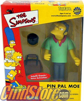 PIN PAL MOE 5 Inch Action Figure THE SIMPSONS TOYFARE EXCLUSIVE With Intelli-Tronic Voice Activation Playmates Toy