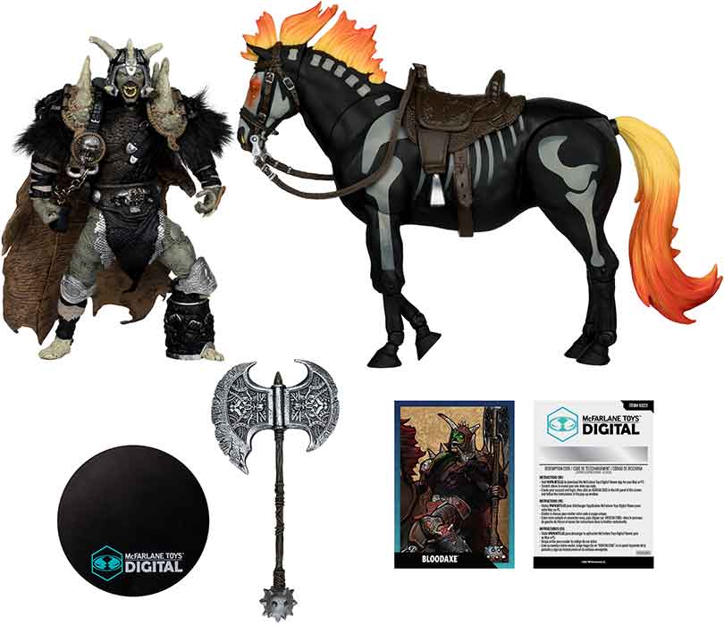 Spawn The Dark Ages 7 Inch Scale Action Figure 2-Pack Exclusive - Bloodaxe with Horse Gold Label - Image 2