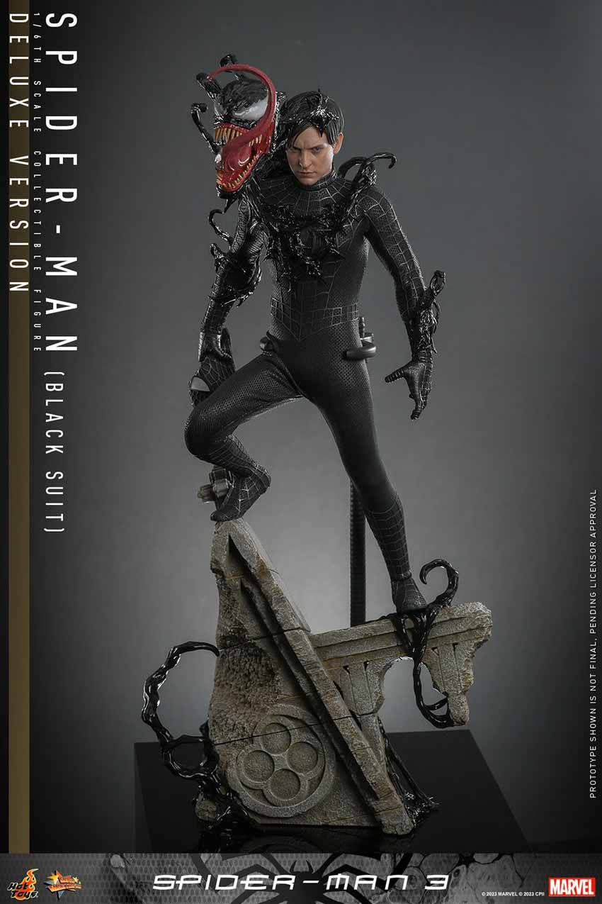 Spider-Man 3 12 Inch Action Figure 1/6 Scale - Spider-Man Black Suit Deluxe Hot Toys 9127682 - Image 2