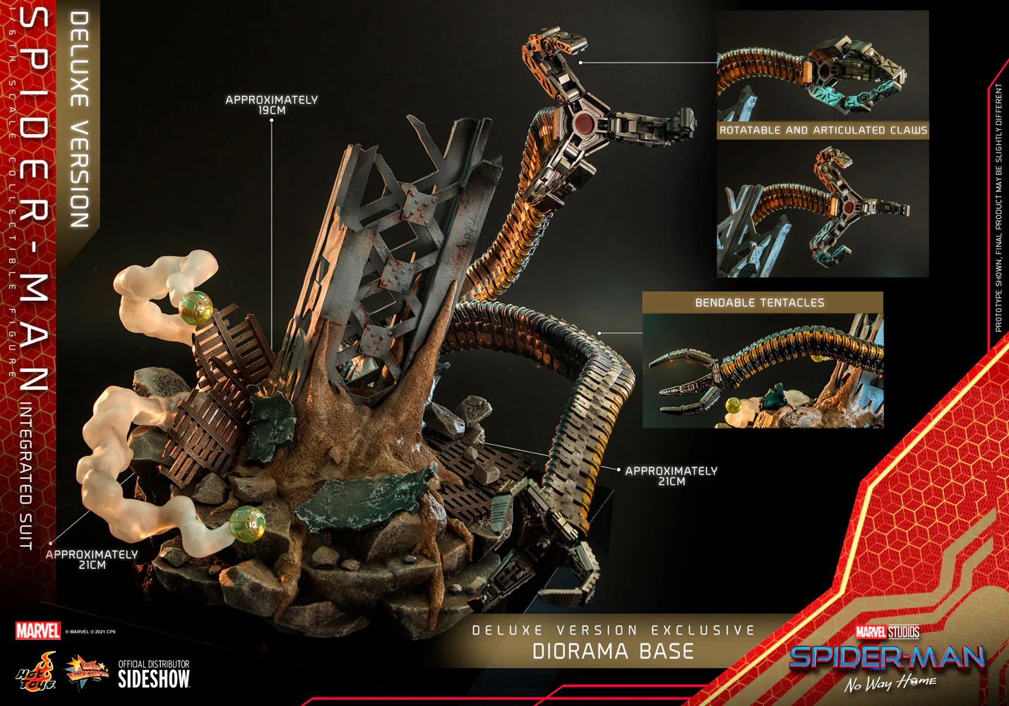 Spider-Man Far From Home 12 Inch Action Figure 1/6 Scale - Spider-Man (Integrated Suit) Deluxe Hot Toys 909813 - Image 3