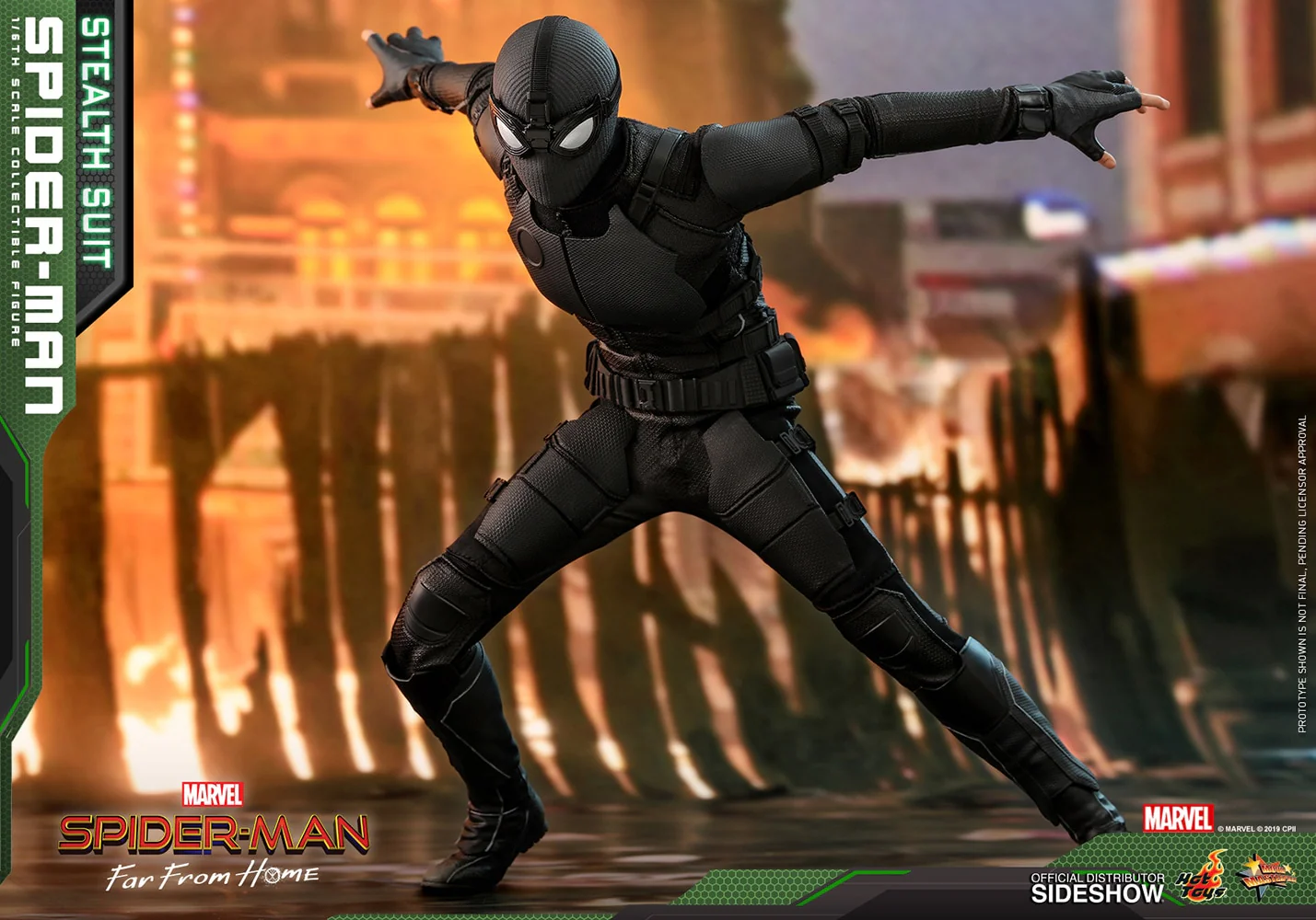 Spider-Man Far From Home 12 Inch Action Figure Movie Masterpiece 1/6 Scale - Spider-Man (Stealth Suit) Hot Toys 904857 - Image 3