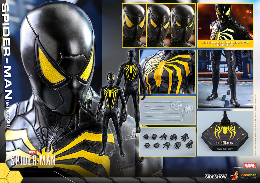 Spider-Man Video Game 12 Inch Action Figure 1/6 Scale - Spider-Man (Anti-Ock Suit) Hot Toys 907092 - Image 4