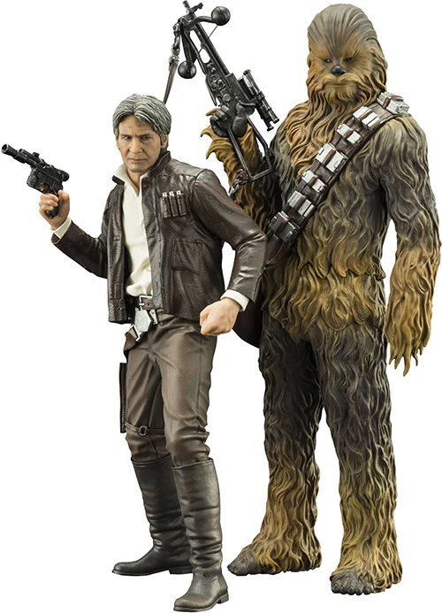 Star Wars The Force Awakens 7 Inch Statue Figure ArtFX+ - Han Solo & Chewbacca (Sub Standard Packaging)