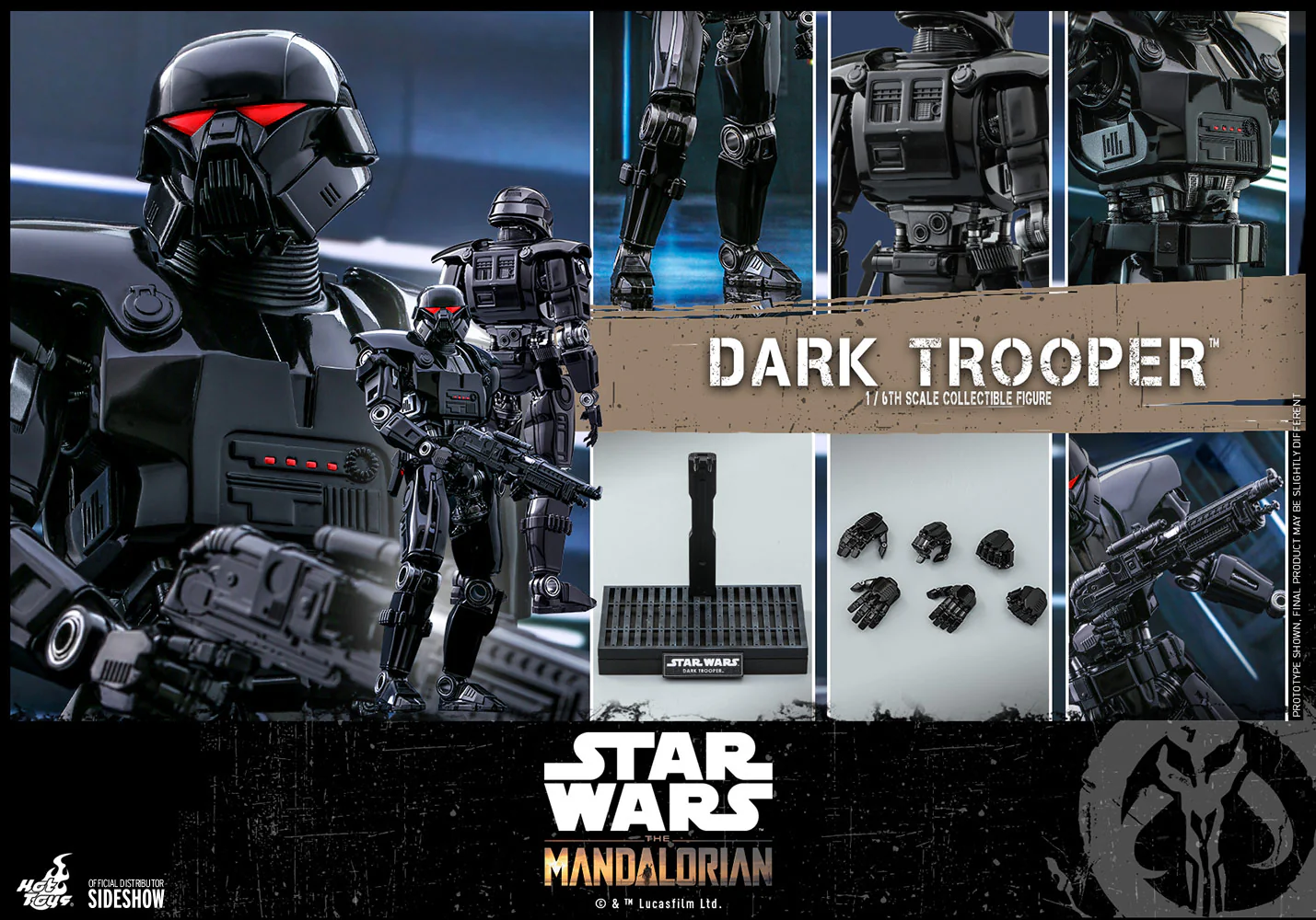 Star Wars The Mandalorian 13 Inch Action Figure 1/6 Scale - Dark Trooper Hot Toys 907625 - Image 2