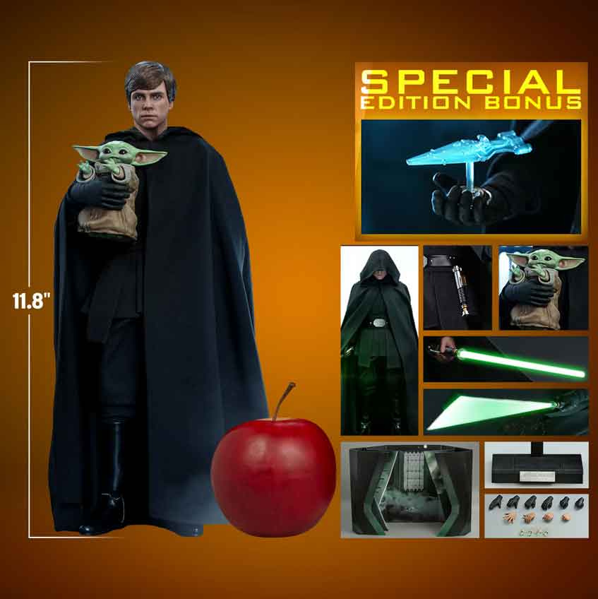 Star Wars The Mandalorian 12 Inch Action Figure 1/6 Scale Exclusive - Luke Skywalker Special Edition Hot Toys 9090481 - Image 2