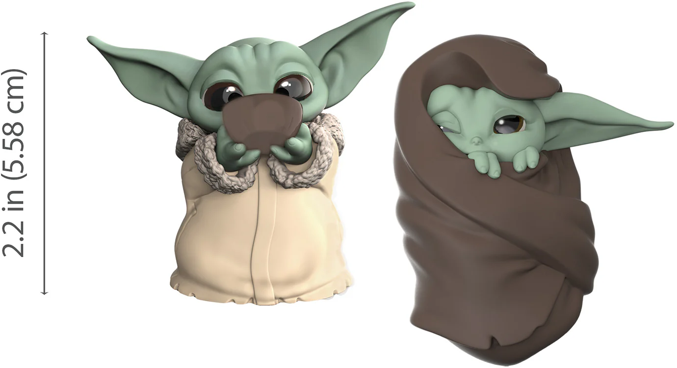 Star Wars The Mandalorian 2.2 Inch Action Figure Baby Bounties 2-Pack Series - The Child (Baby Yoda) Soup & Blanket - Image 2