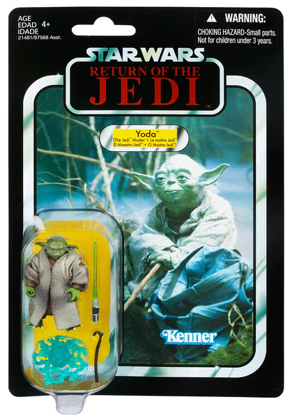 Star Wars 3.75 Inch Action Figure The Vintage Collection - Yoda  VC20 Canadian Picture Card Variant (Sub-Standard Packaging)