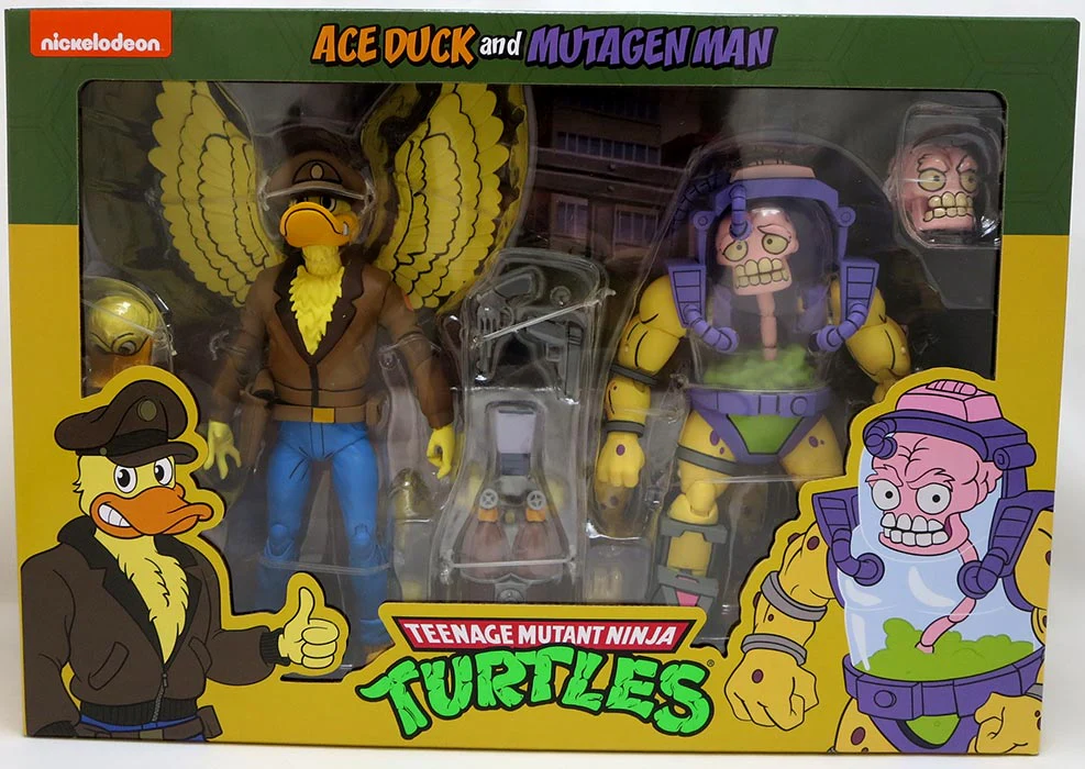 Teenage Mutant Ninja Turtles 1990 Cartoon 7 Inch Action Figure 2-Pack - Ace Duck & Mutagen Man (Sub-Standard Packaging)