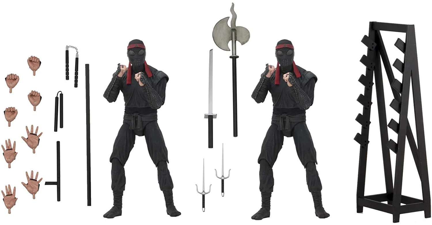 Teenage Mutant Ninja Turtles 1990 Movie 7 Inch Action Figure Exclusive - Foot Soldier with Weapons 2-Pack - Image 2