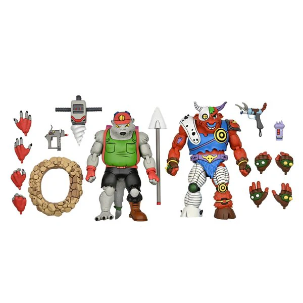 Teenage Mutant Ninja Turtles 7 Inch Action Figure Cartoon Series 2-Pack - Dirtbag and Groundchuck - Image 2
