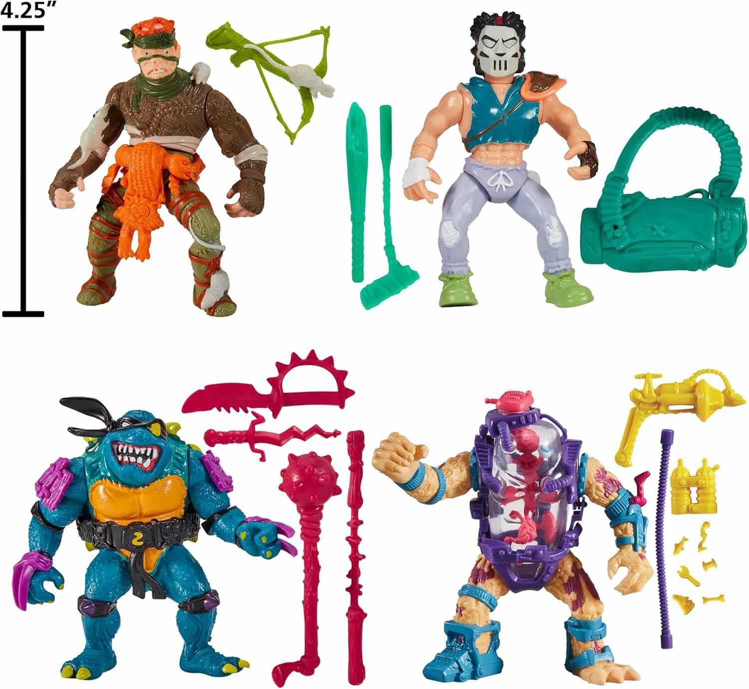 Teenage Mutant Ninja Turtles 4 Inch Action Figure Classic Movie Star 4-Pack - (Rat King - Casey Jones - Slash - Mutagen Man) Bundle - Image 2