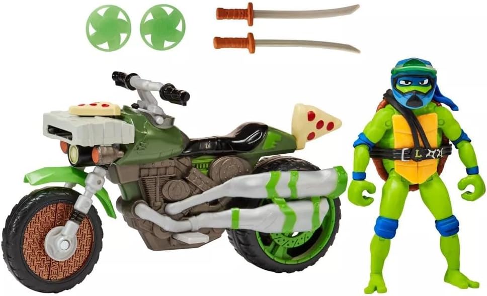 Teenage Mutant Ninja Turtles 5 Inch Scale Vehicle Figure Mutant Mayhem - Ninja Kick Cycle with Leonardo - Image 2