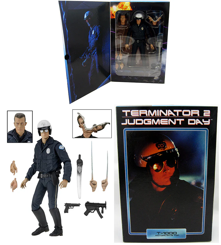 Terminator 2 Judgement Day 7 Inch Action Figure Ultimate Series - Ultimate T-1000 (Motorcycle Cop) (Shelf Wear Packaging)