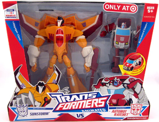Transformers Animated Action Figure Deluxe Class 2-Pack: Exclusive Sunstorm & Ratchet