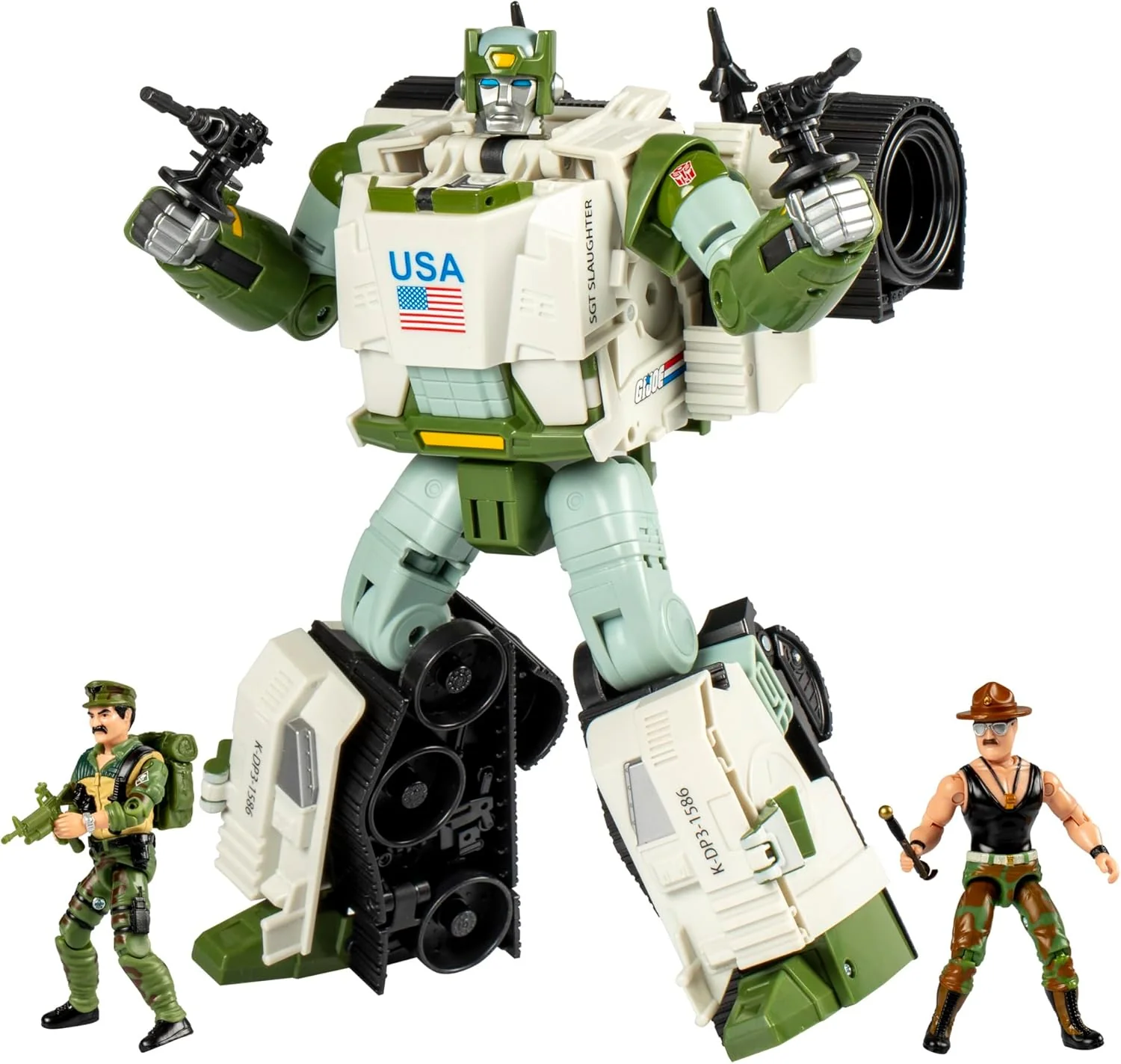 Transformers Generations Collaborative 3.75 Inch Scale Action Figure Deluxe Class - Kup Triple T with Sergeant Slaughter & Leatherneck - Image 2