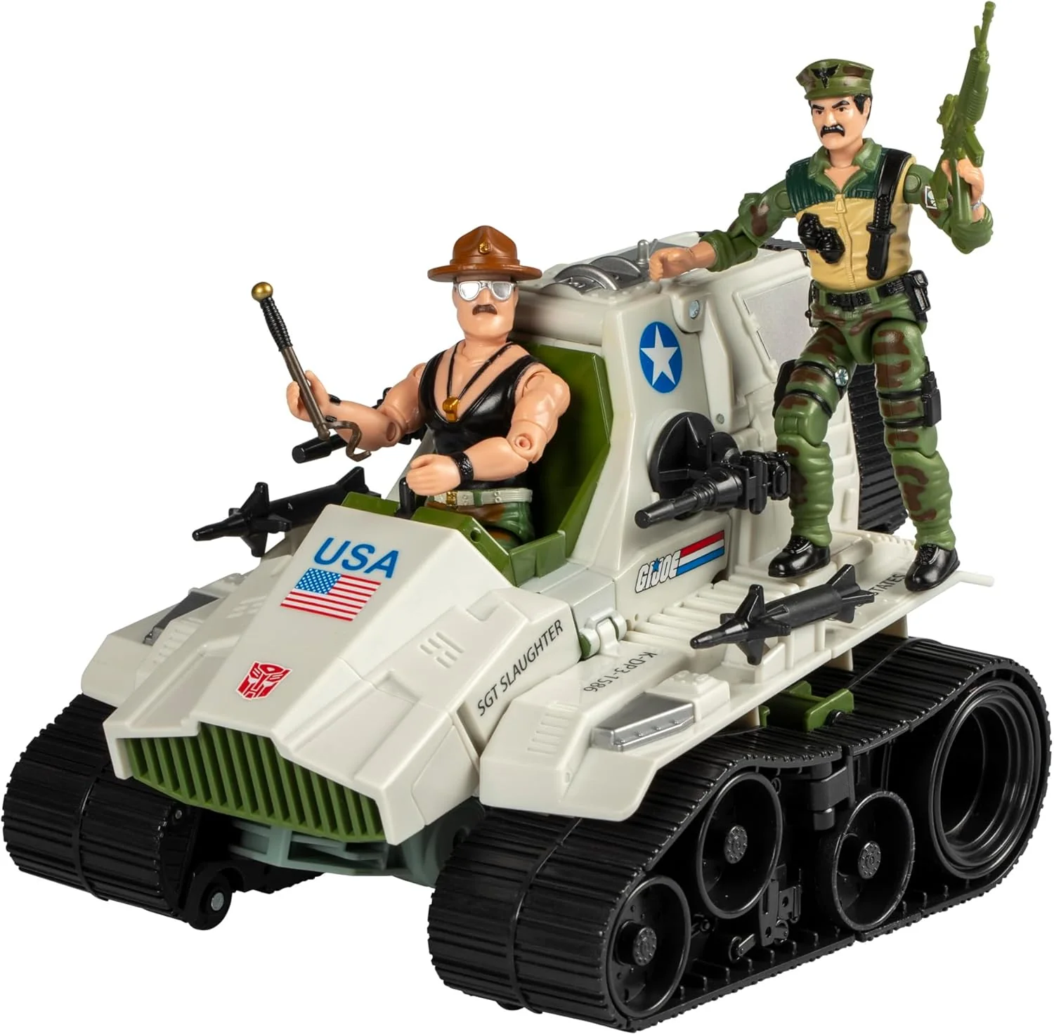 Transformers Generations Collaborative 3.75 Inch Scale Action Figure Deluxe Class - Kup Triple T with Sergeant Slaughter & Leatherneck - Image 3
