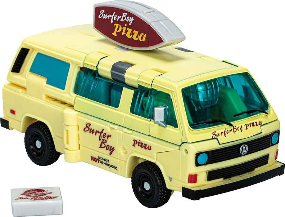 Transformers Generations Collaborative 6 Inch Action Figure Stranger Things Deluxe Class - Surfer Boy Pizza (Sub-Standard Packaging) - Image 3