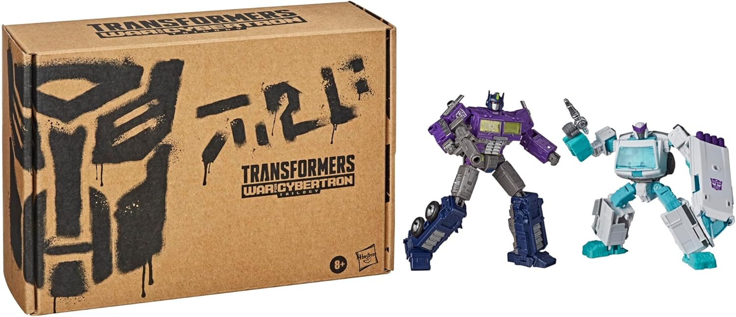 Transformers Generations Selects War For Cybertron 7 Inch Action Figure Deluxe & Voyager Class - Shattered Glass Ratchet and Optimus Prime WFC-GS17 Reissue - Image 3