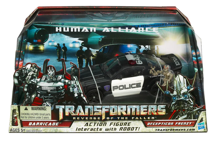Transformers Movie 2 Revenge Of The Fallen 8 Inch Action Figure Human Alliance (2010 Wave 1) Hasbro Toys - Barricade with Decepticon Frenzy