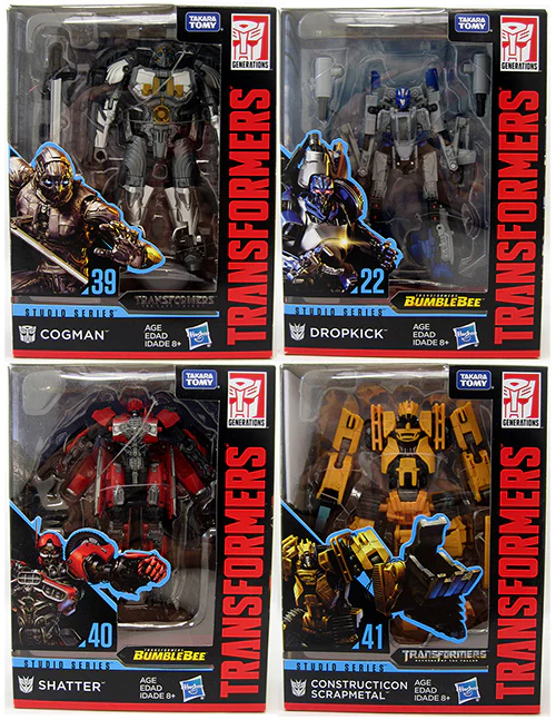 Transformers Movie Studios Series 5 Inch Action Figure Deluxe Class - Set of 4 (Dropkick - Cogman - Shatter - Scrapmetal)