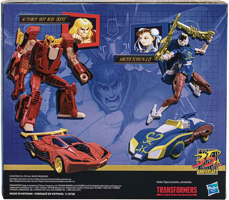 Transformers Street Fighter 6 Inch Action Figure - Hot Rod Ken vs Arcee Chun-Li - Image 2