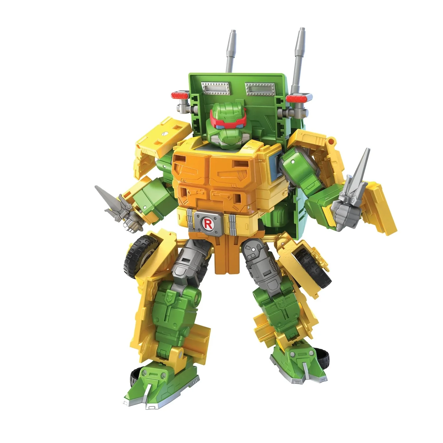 Transformers x Teenage Mutant Ninja Turtles 7 Inch Action Figure Deluxe Class - Toy Party Wallop (4 Different Heads) - Image 4