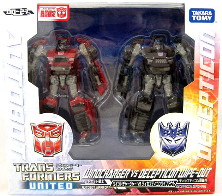Transformers United 4 Inch Action Figure 2-Pack - Windcharger vs Wipe-Out UN-27 (Sub-Standard Packaging)