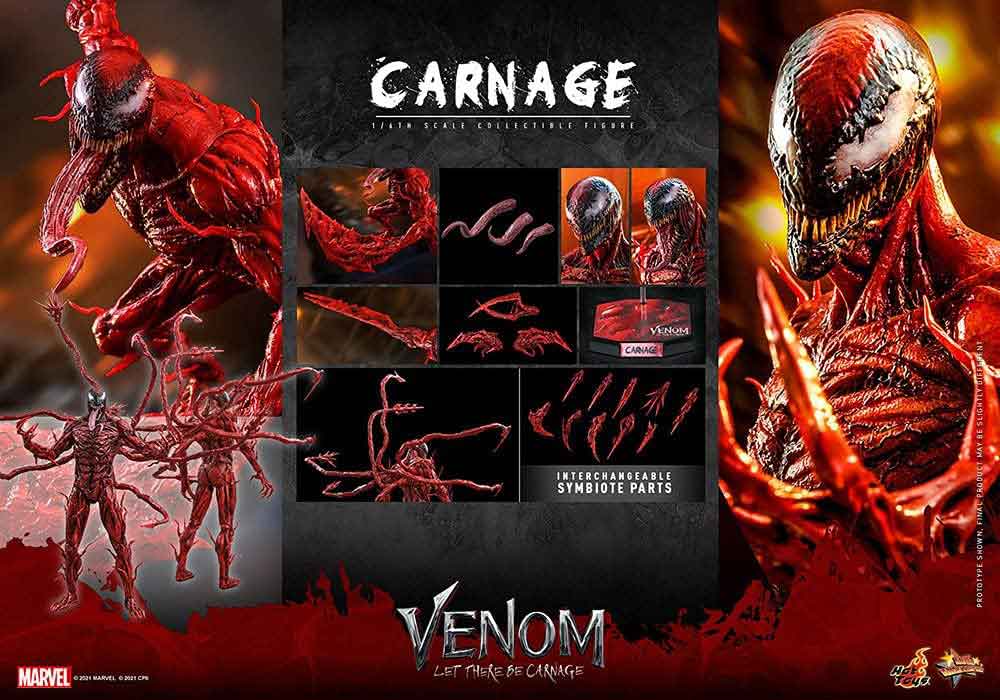 Venom Let There Be Carnage 16 Inch Action Figure 1/6 Scale - Carnage Hot Toys 909396 - Image 2