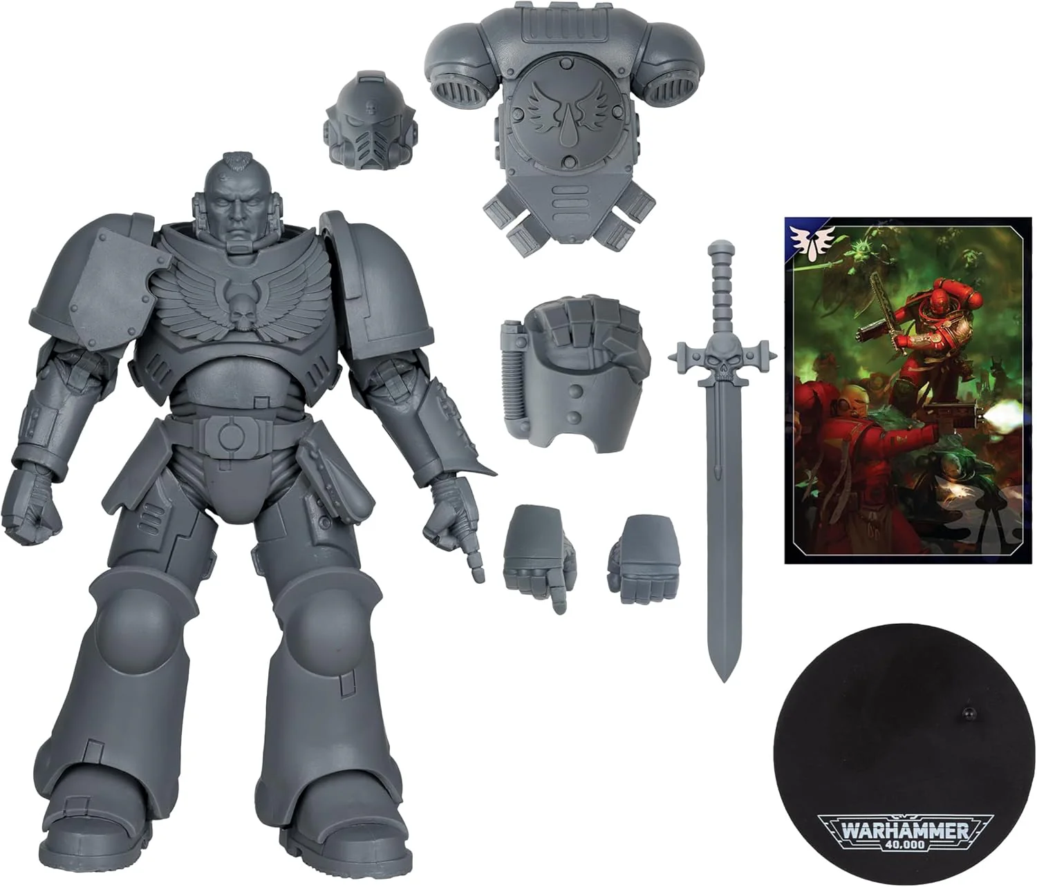 Warhammer 40000 7 Inch Action Figure Wave 11 - Assault Intercessor Sergeant (Blood Angel) Artist Proff - Image 2