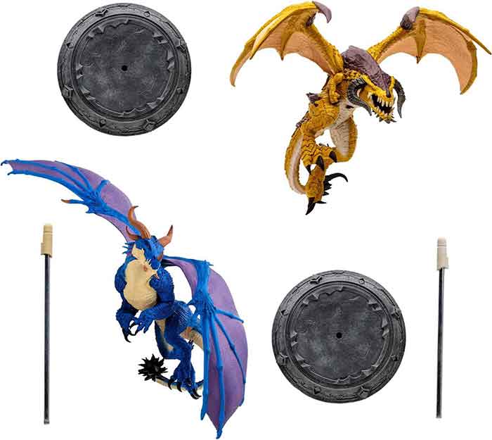 World Of Warcraft 7 Inch Static Figure 2-Pack - Bronze Proto Drake & Blue Highland Drake - Image 2